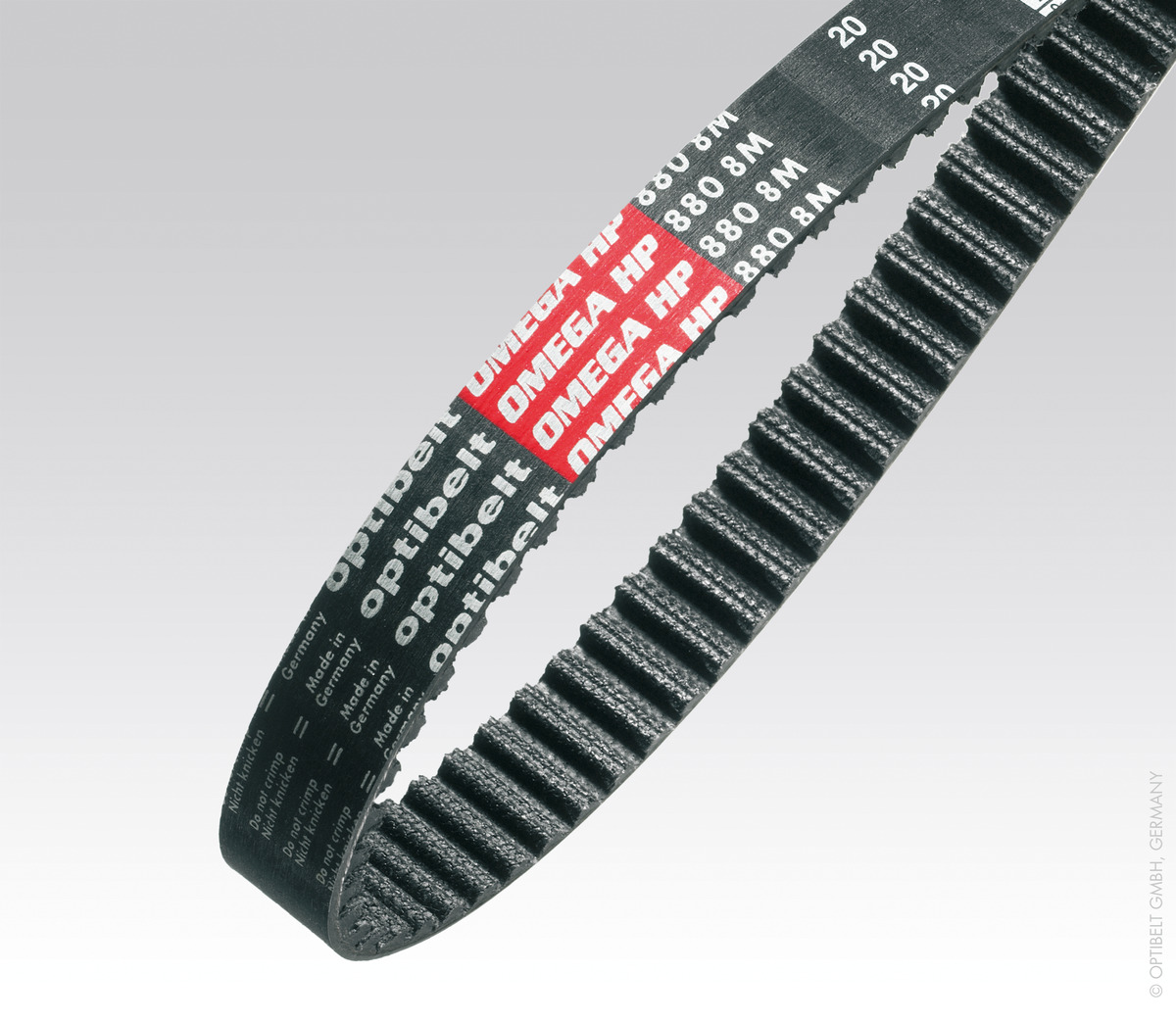 Optibelt OMEGA HP Zahnriemen für hochpräzise und leistungsstarke Synchronantriebe.